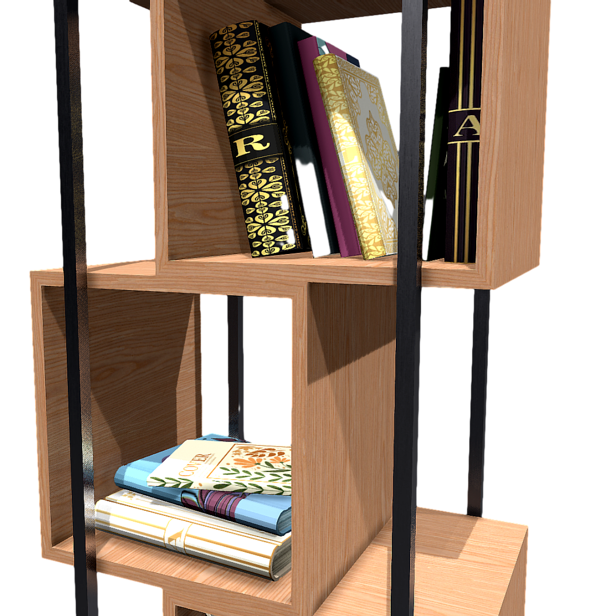 Solid wood shelf 3D model