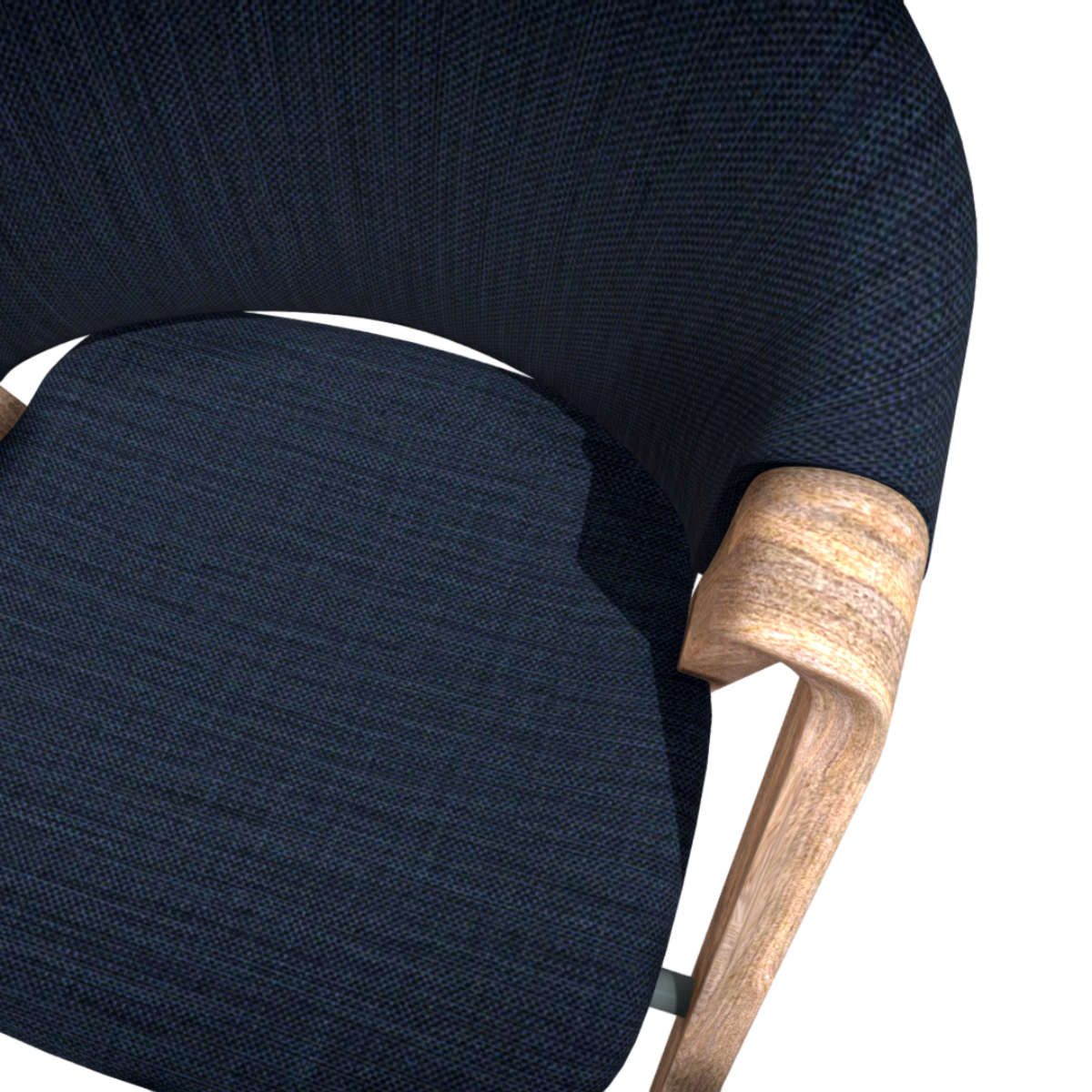 Modern Solid Wood Backrest Chair 3D Model