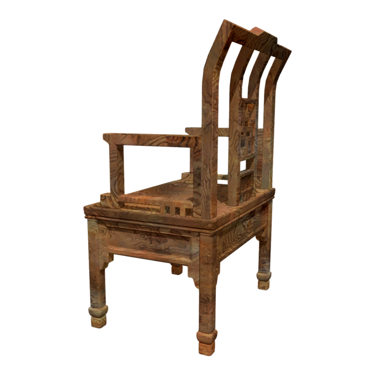 Chinese solid wood chair 3D model
