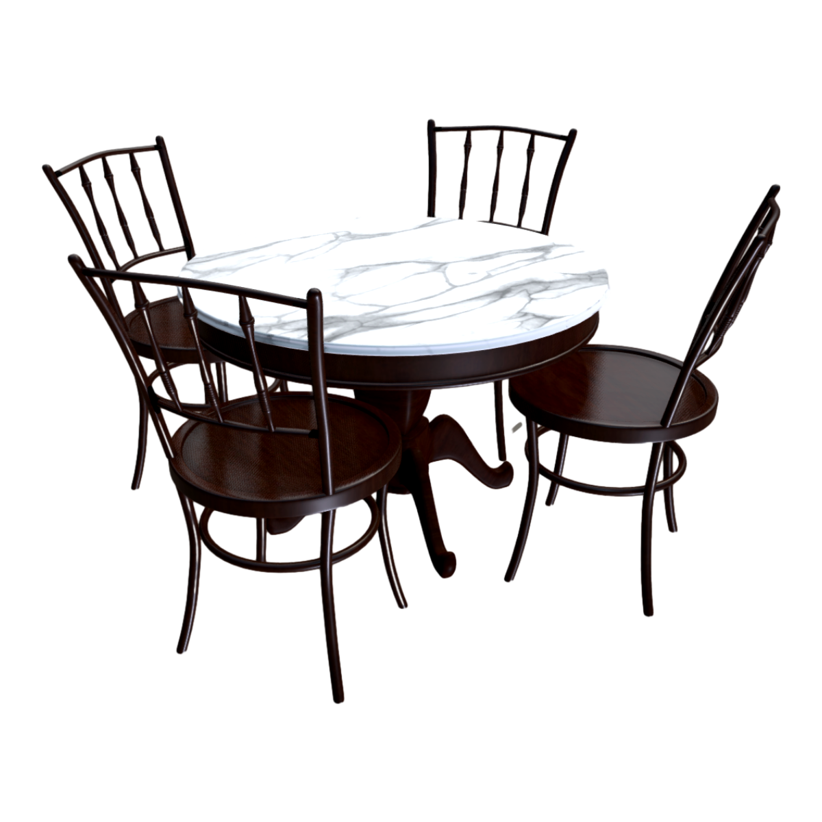 Solid wood Chinese dining table 3D model