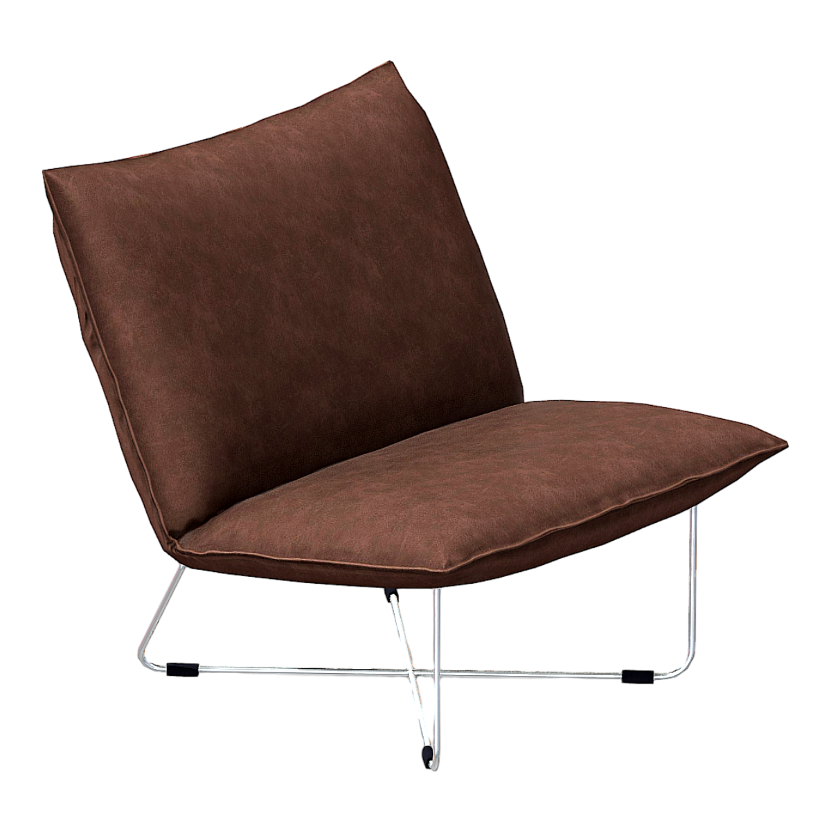 Coffee color modern back chair 3D model