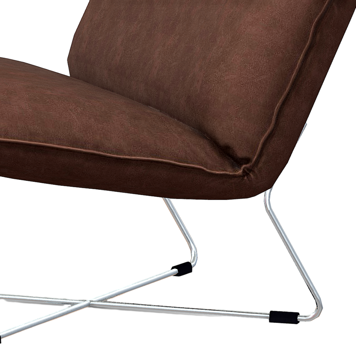 Coffee color modern back chair 3D model