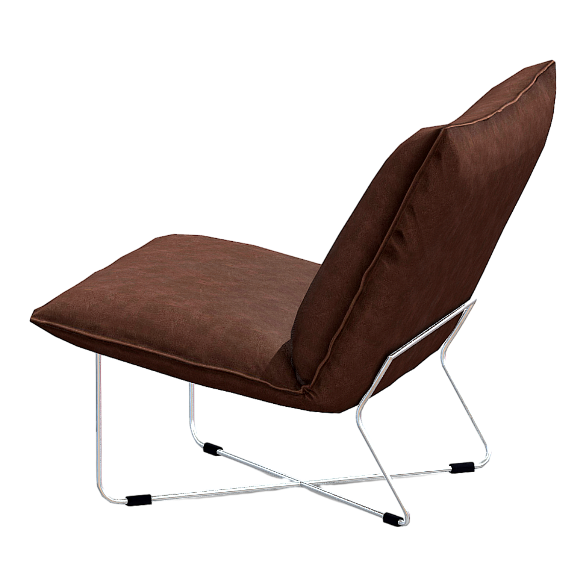 Coffee color modern back chair 3D model