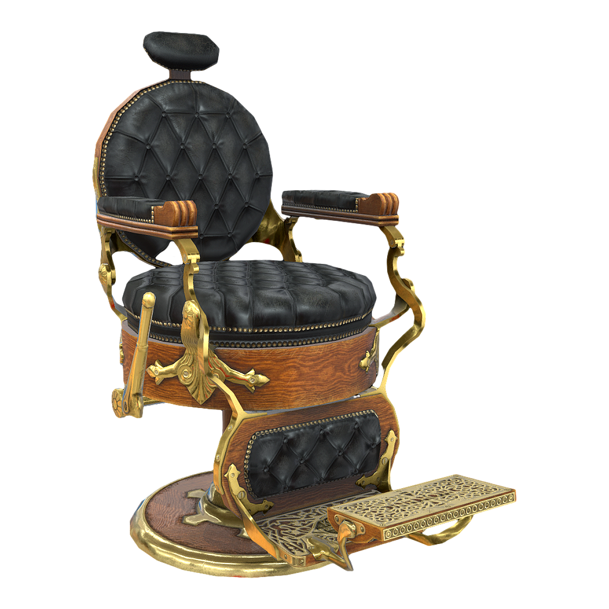 Retro Luxury Hairdressing Chair 3D Model