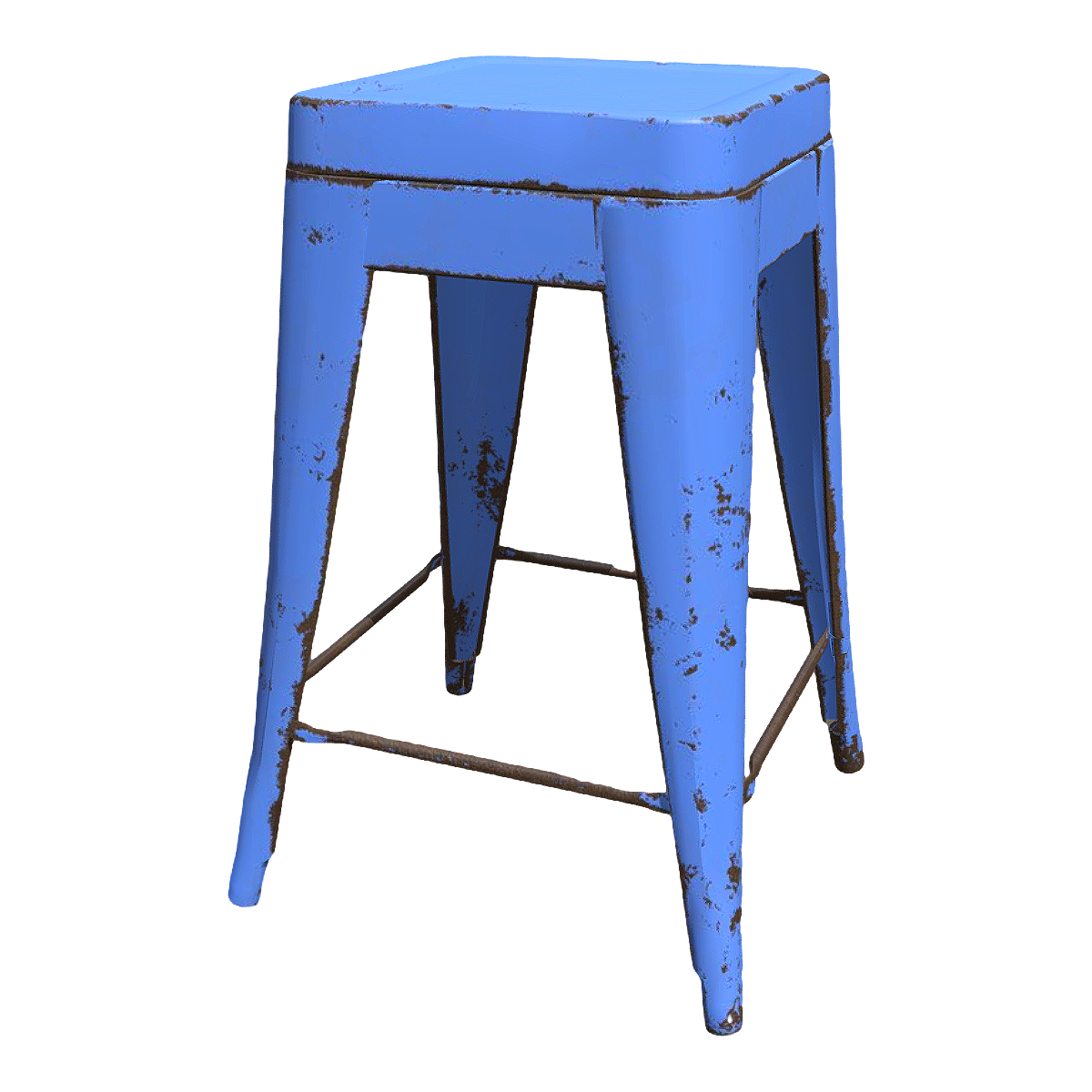 Do the old blue iron chair 3D model