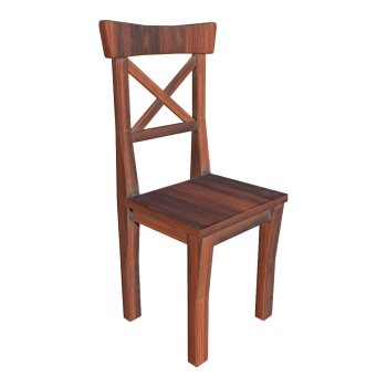 Solid wood simple back chair 3D model