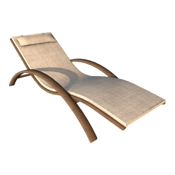 Japanese Style Minimalist Wooden Recliner 3D Model