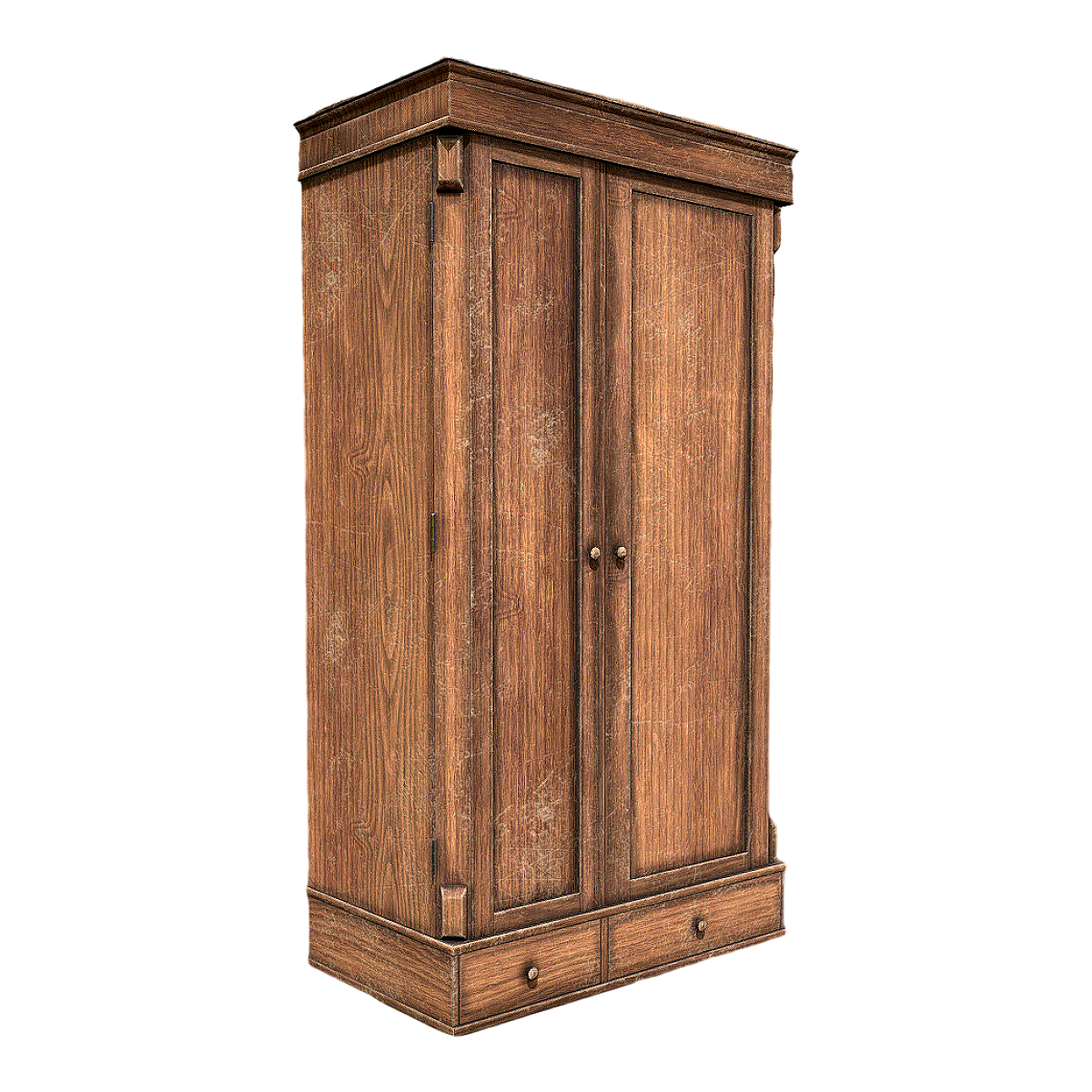 Do old solid wood wardrobe 3D model