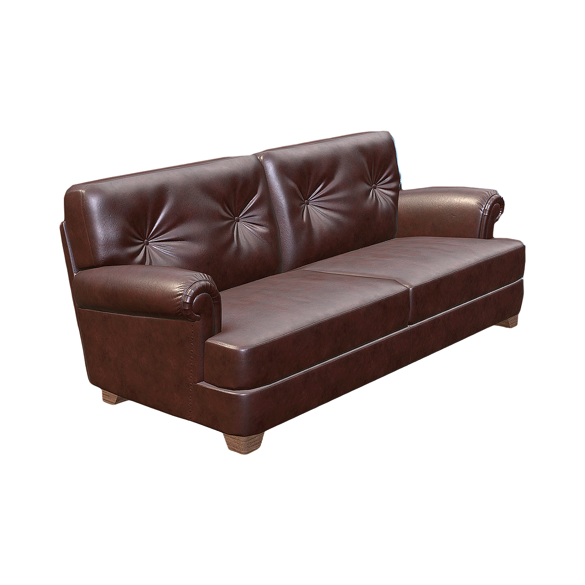 Retro American leather sofa 3D model