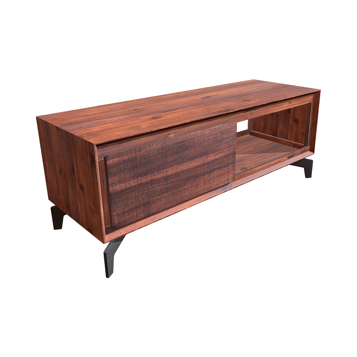 Modern Minimalist Solid Wood TV Cabinet 3D Model