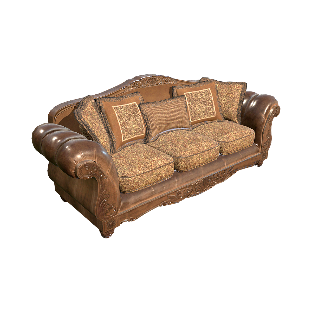European fabric multi-person sofa 3D model