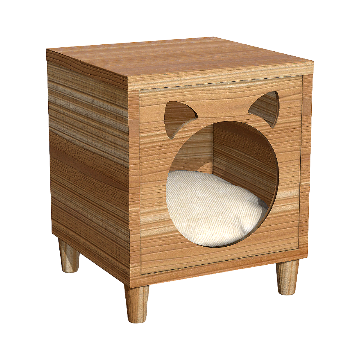 Simple solid wood cat cabinet 3D model