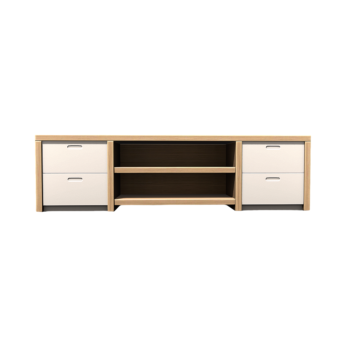 Solid wood simple floor TV cabinet 3D model