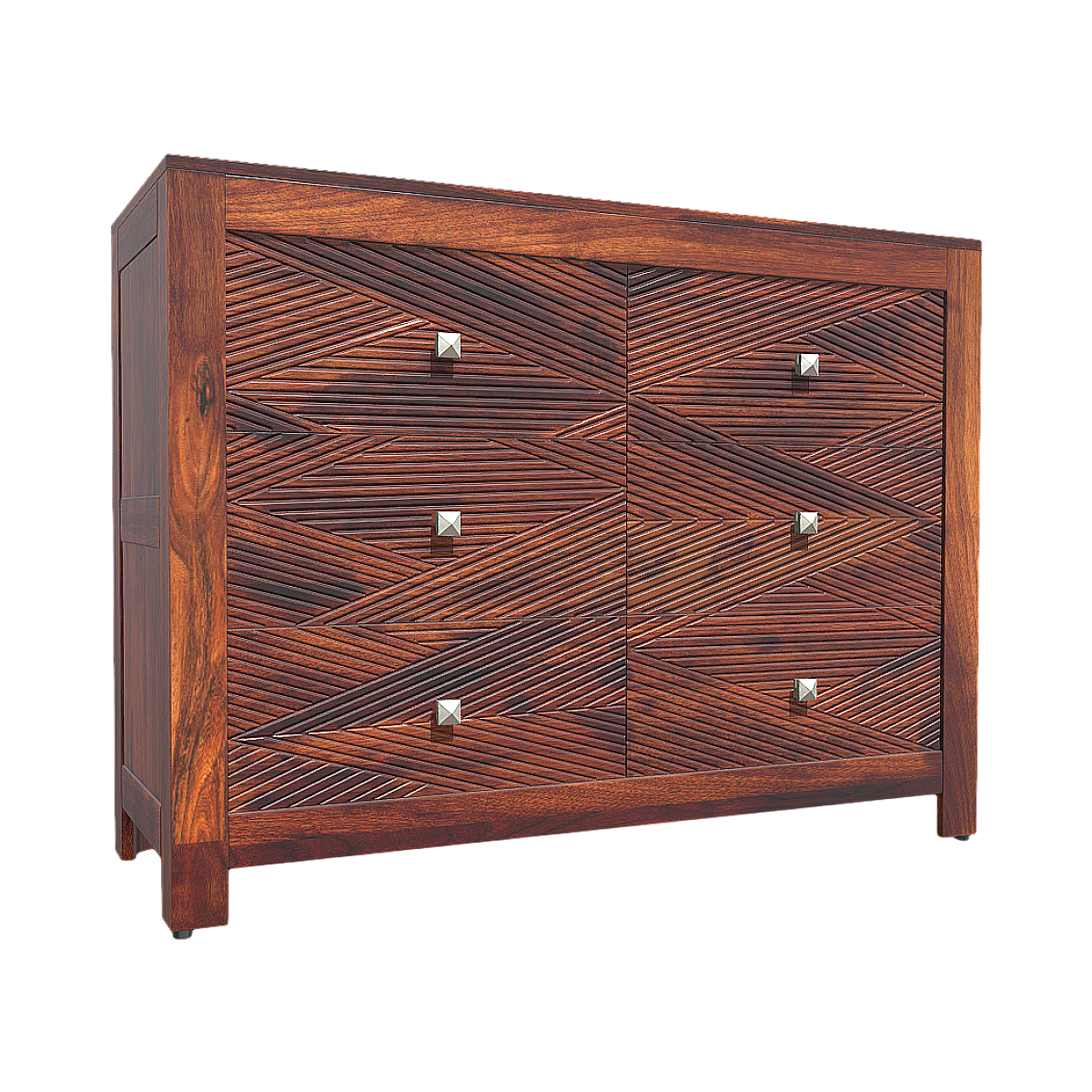 Solid wood carved porch cabinet 3D model
