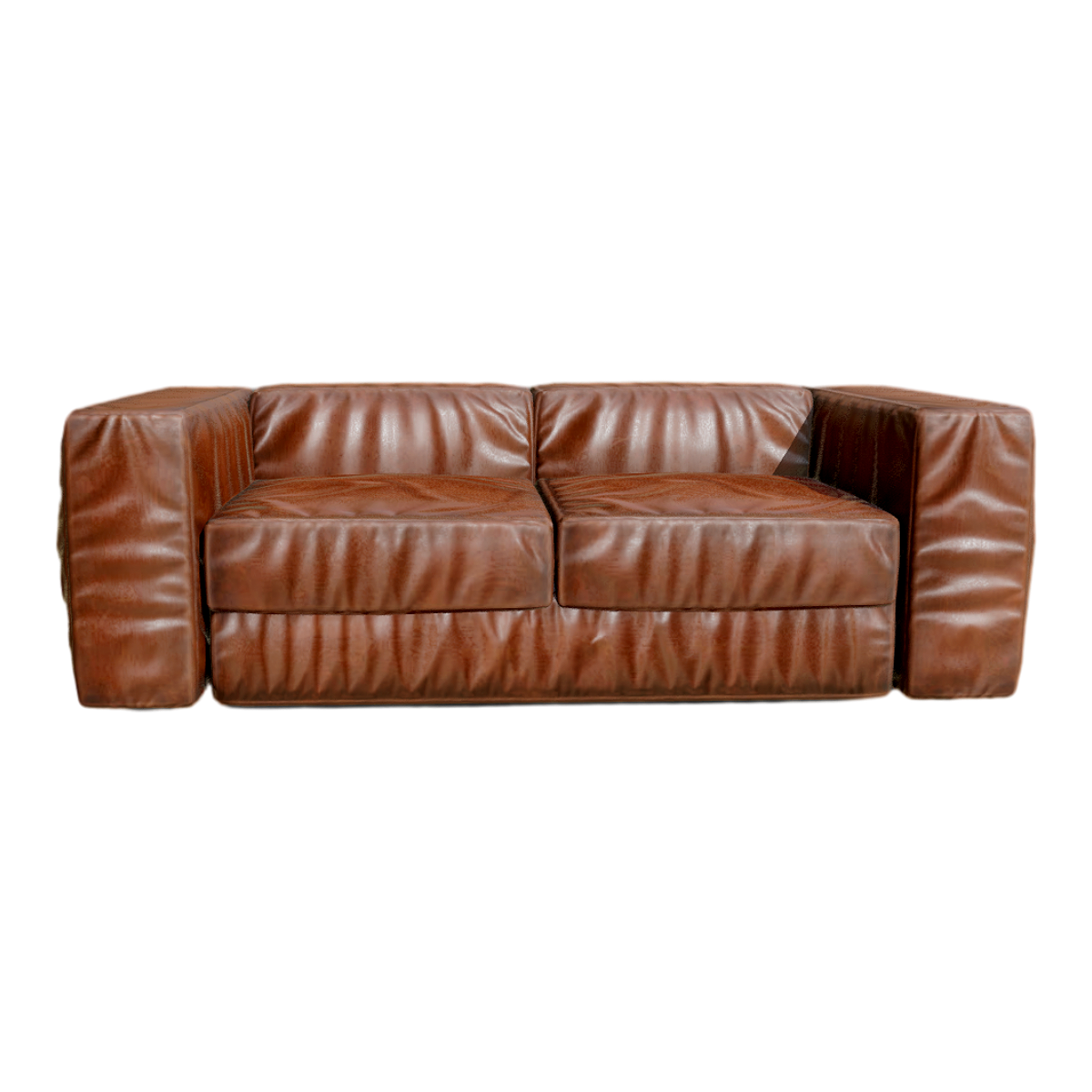 Old Italian leather sofa 3D model