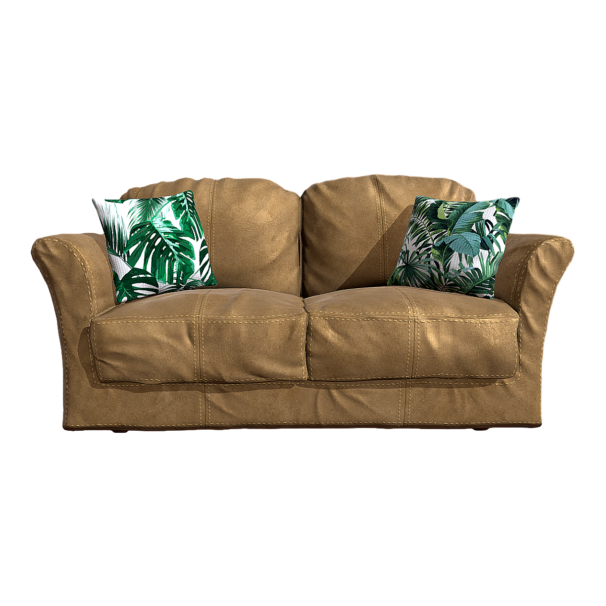 Nordic imitation leather double sofa 3D model