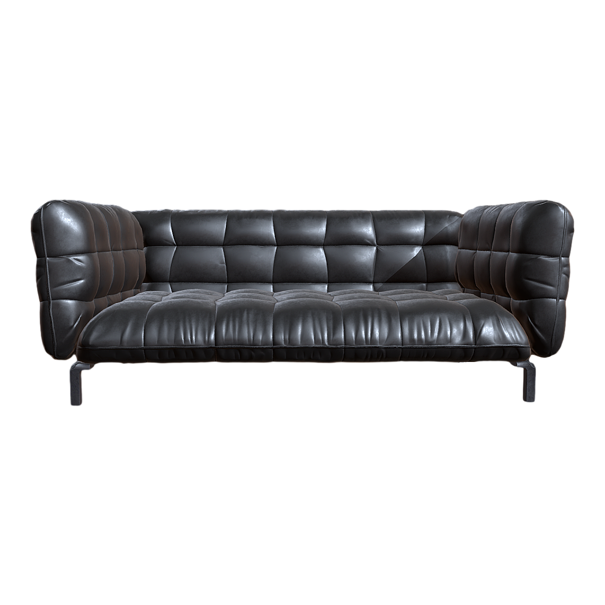 Italian Light Luxury Leather Sofa 3D Model
