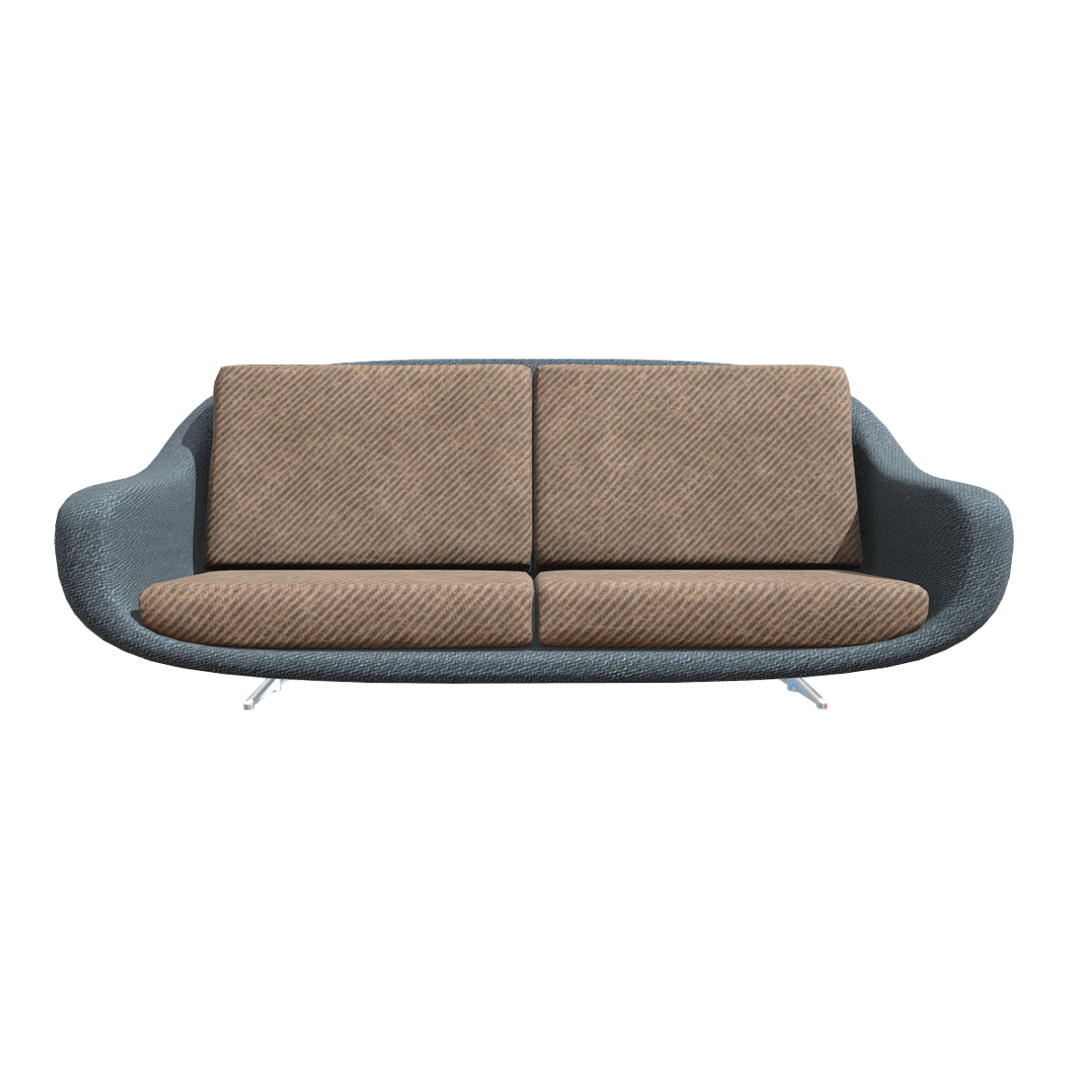 Nordic minimalist fabric multi-person sofa 3D model