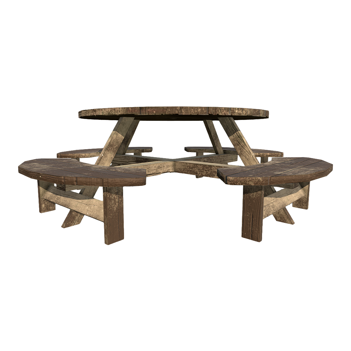 Outdoor anticorrosive wood combination round table and chair