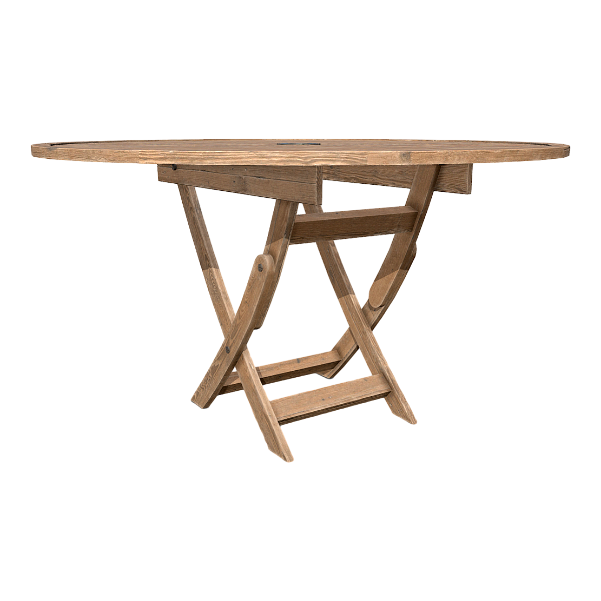 Outdoor solid wood folding round table