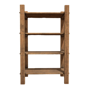 Old simple solid wood multi-layer storage rack