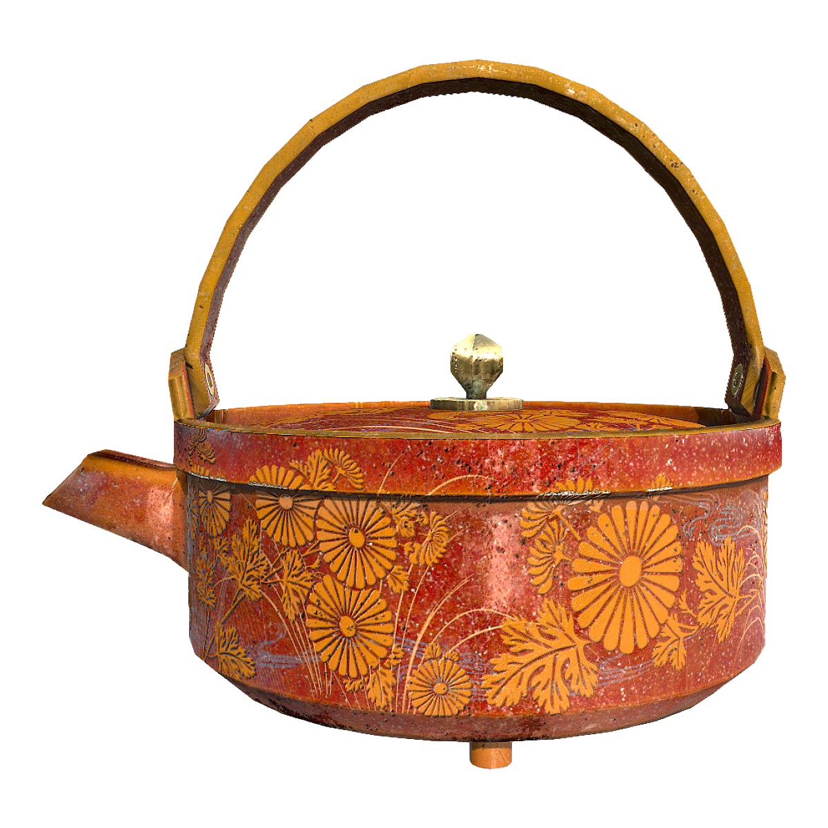 Japanese-style chrysanthemum pattern sake
