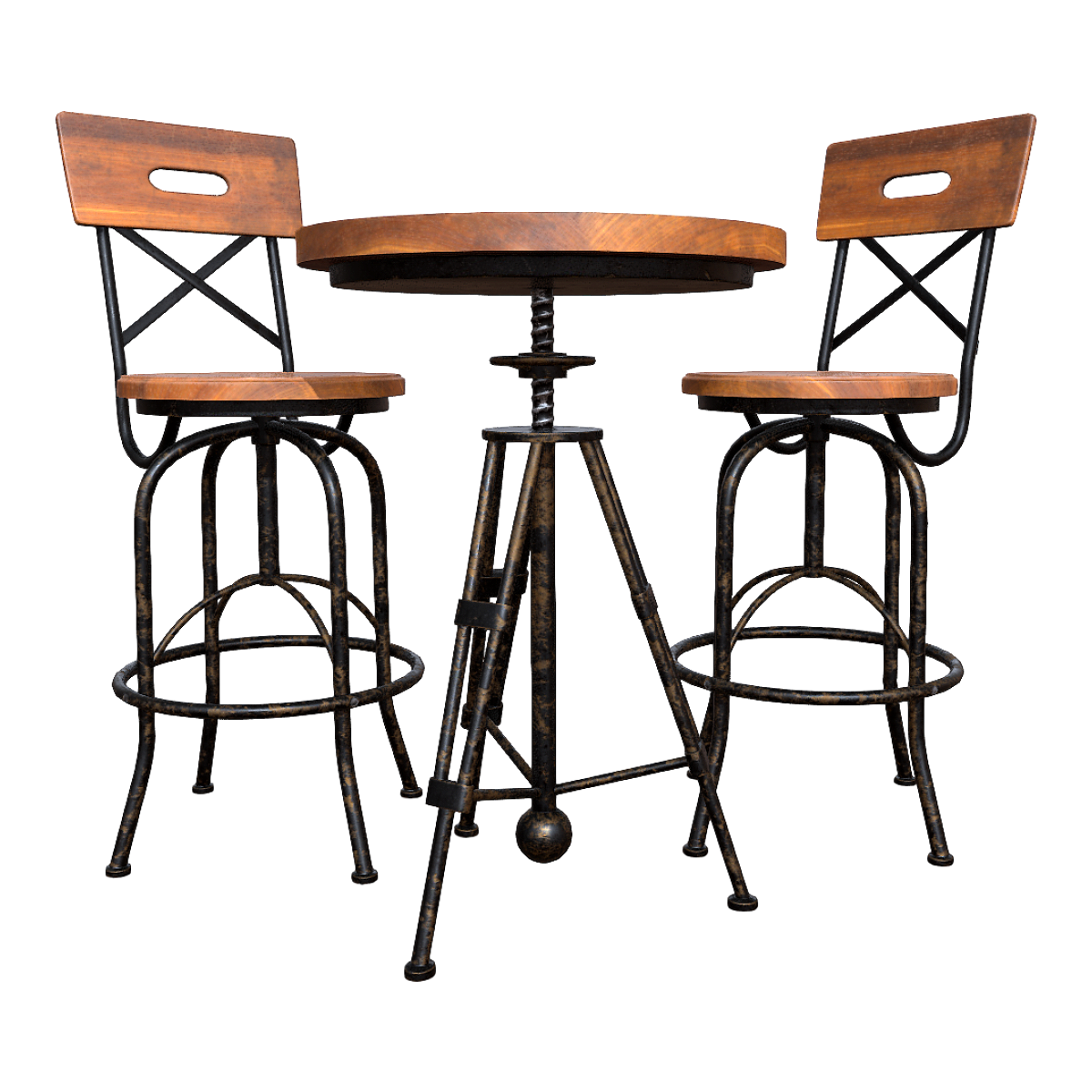 American Iron Bar Table and Chair Combination