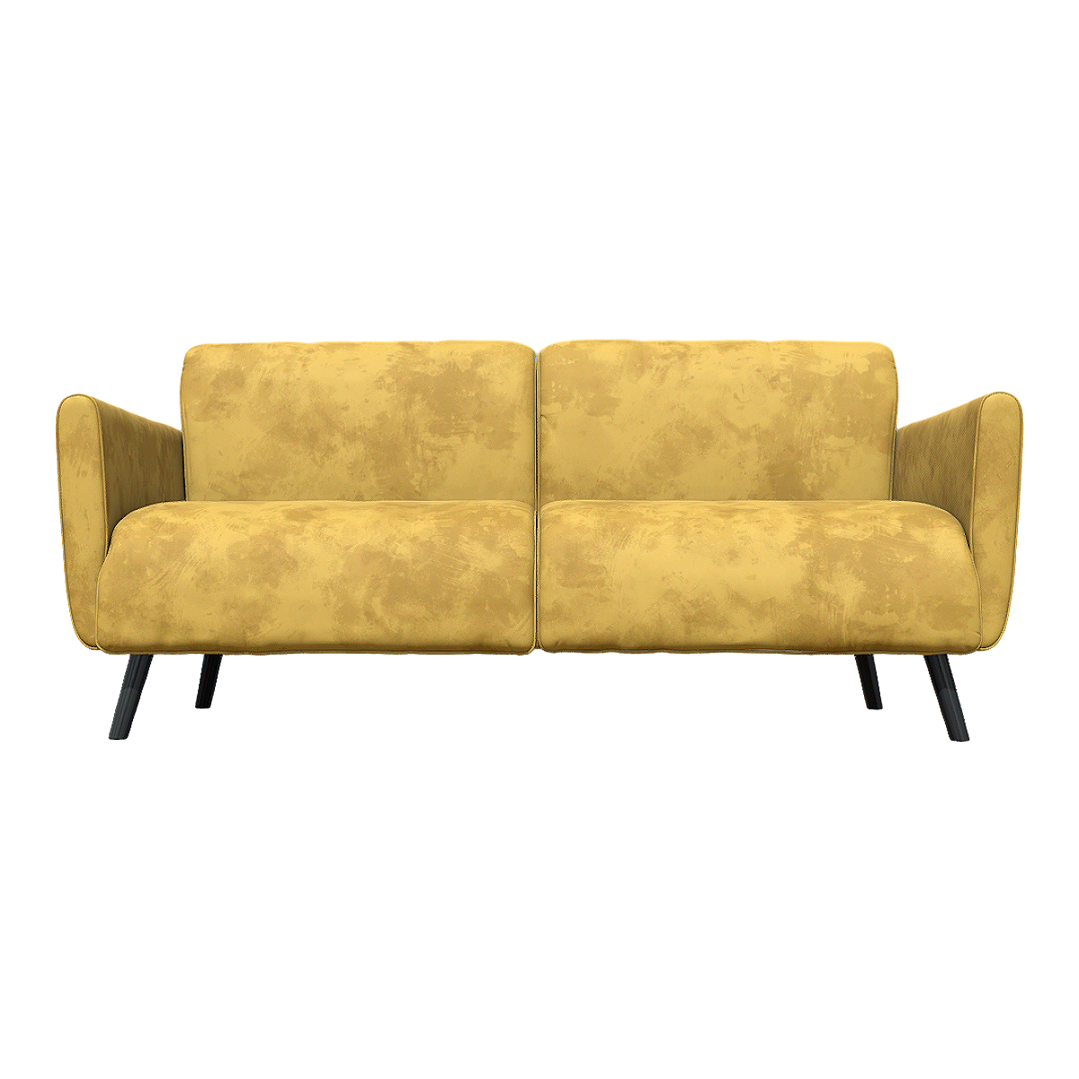 Nordic Yellow Imitation Leather Two-Seat High Sofa