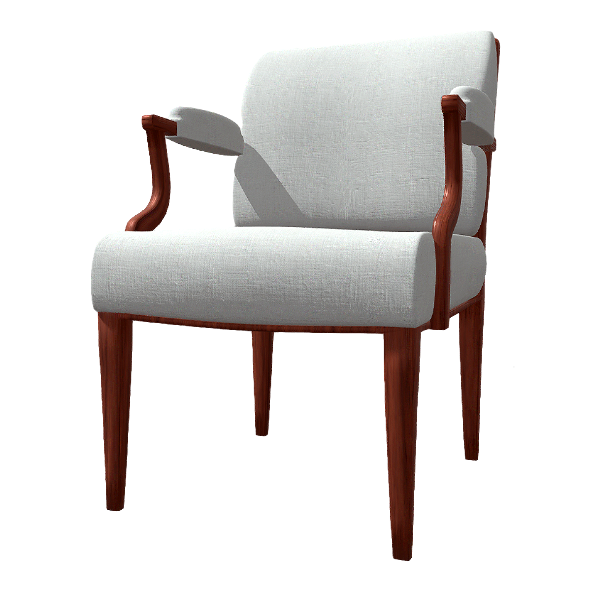 New Chinese Style Solid Wood Fabric Single Backrest Sofa Chair