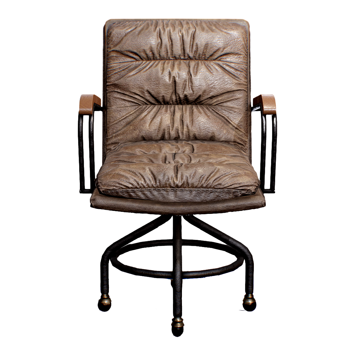 Distressed Leather Backrest Single Sofa Chair