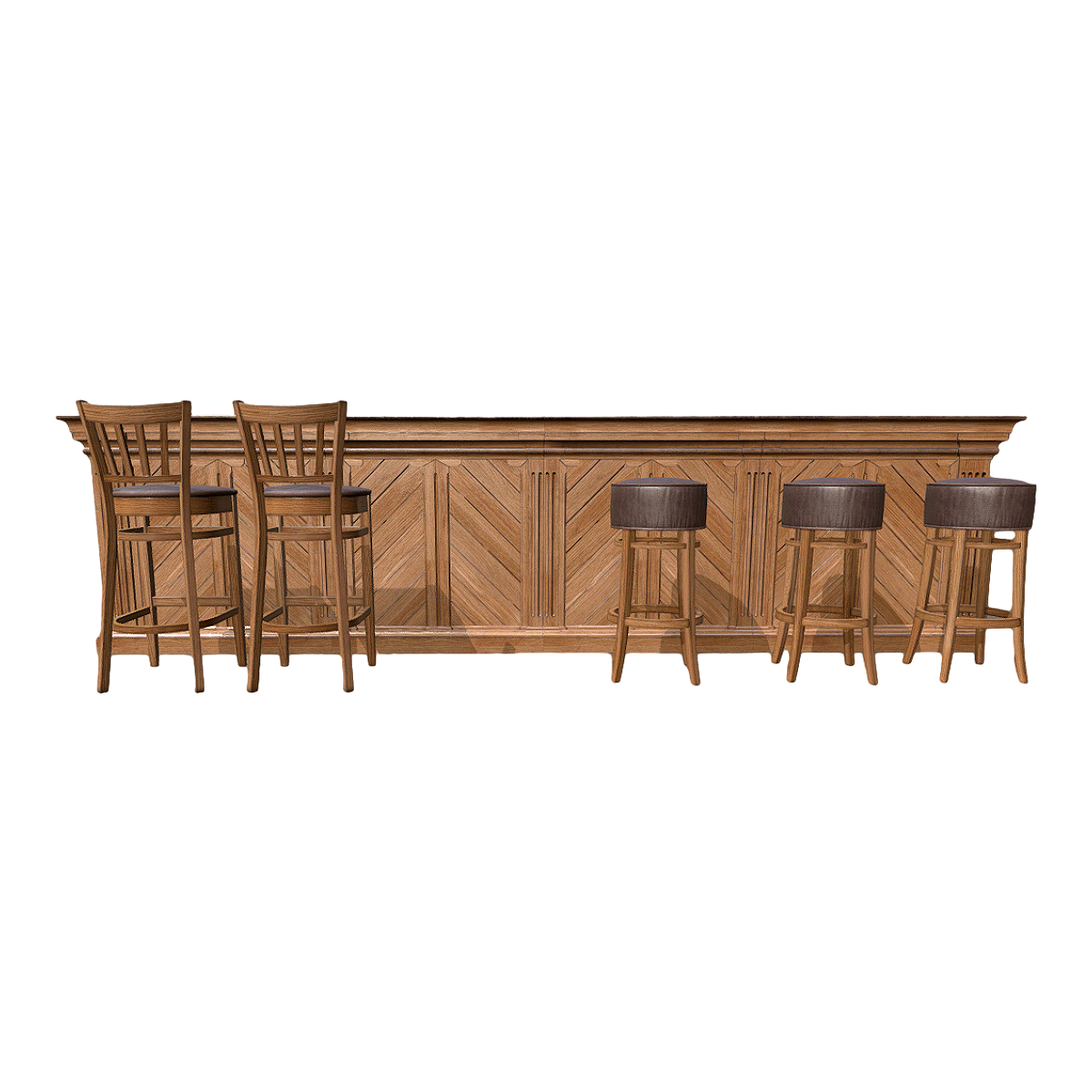Four-meter-long retro simple solid wood U-shaped bar counter