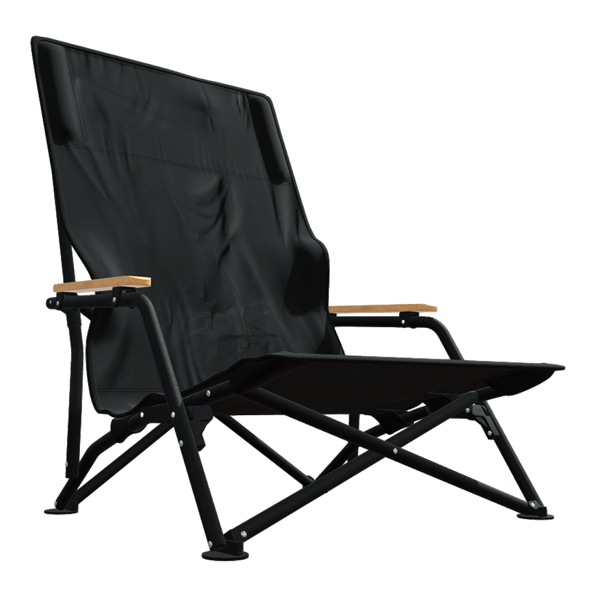 Outdoor Black Portable Folding High Back Chair