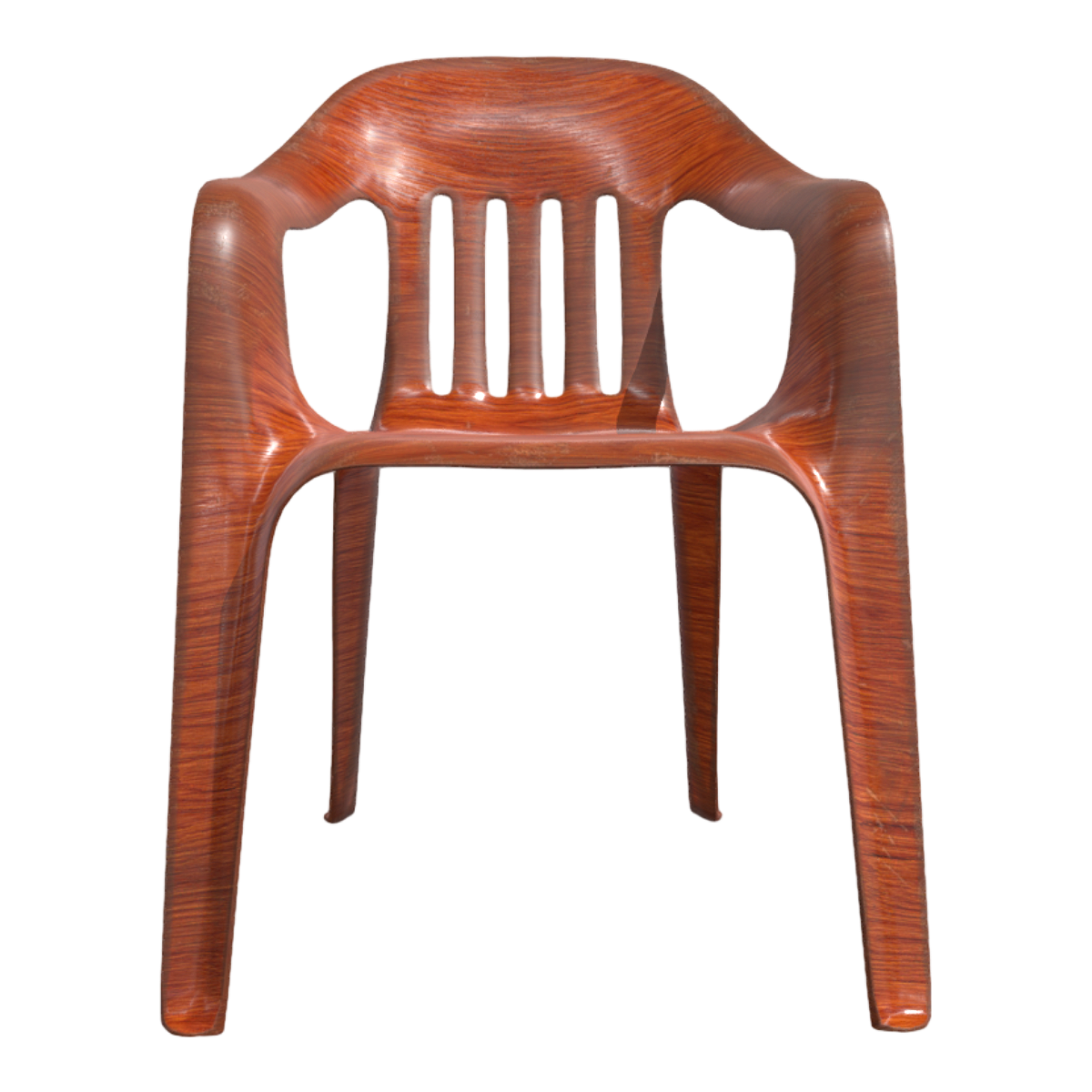 Casual imitation wood grain plastic backrest armchair