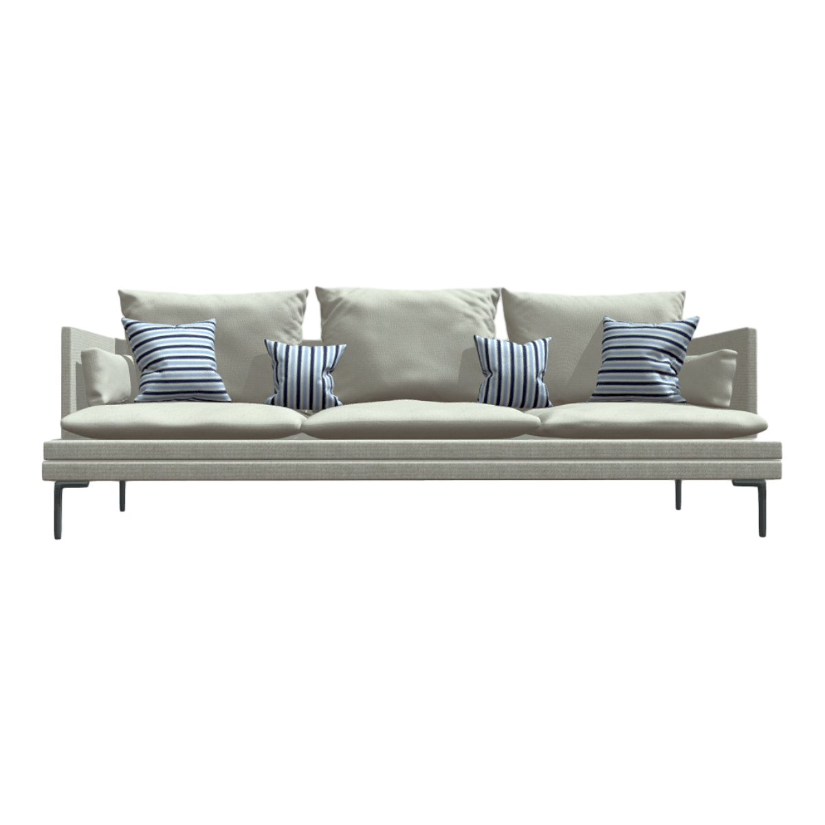 Modern Simple Cream Style Fabric Multi-person One-character Sofa