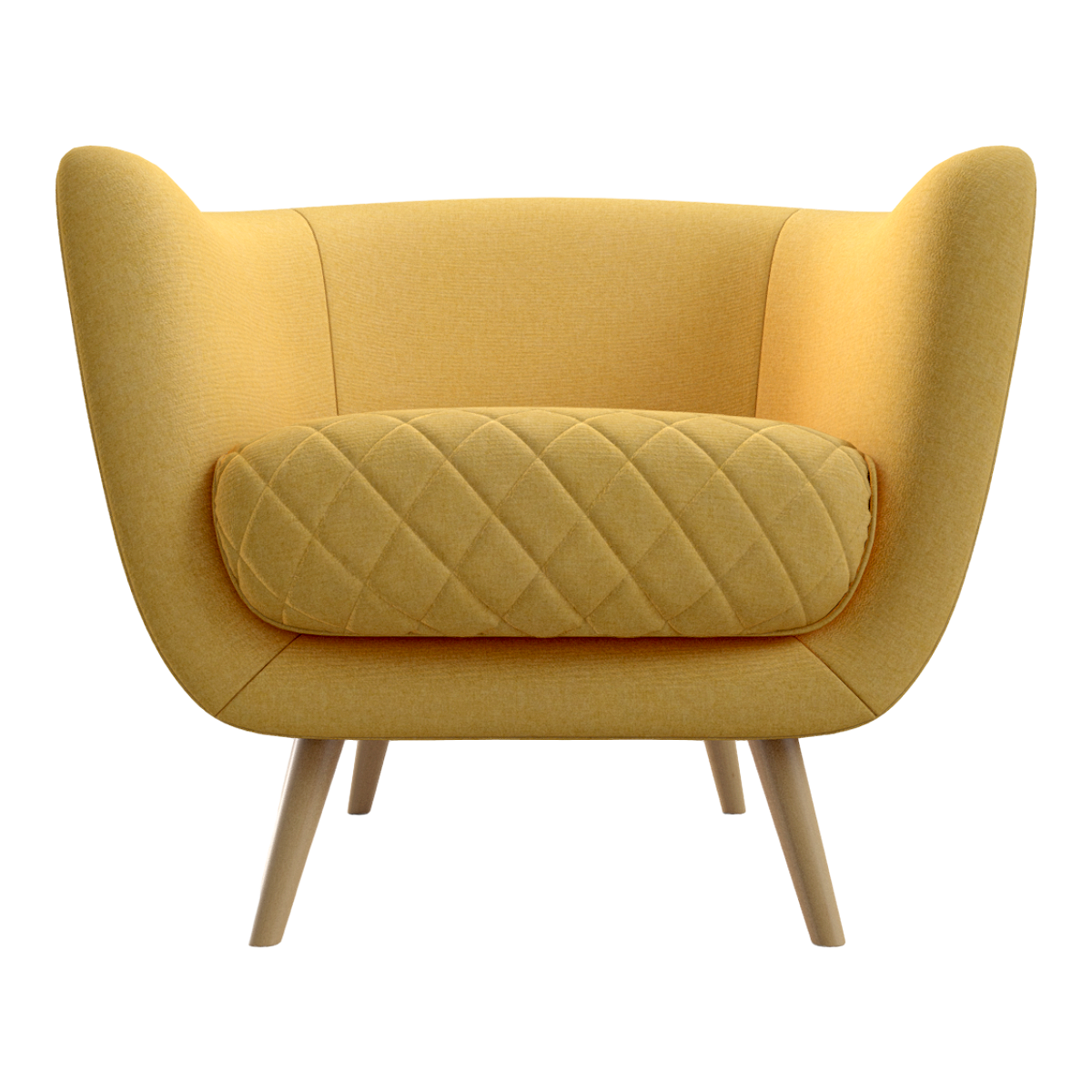 Nordic Simple Lemon Yellow Fabric Lazy Sofa