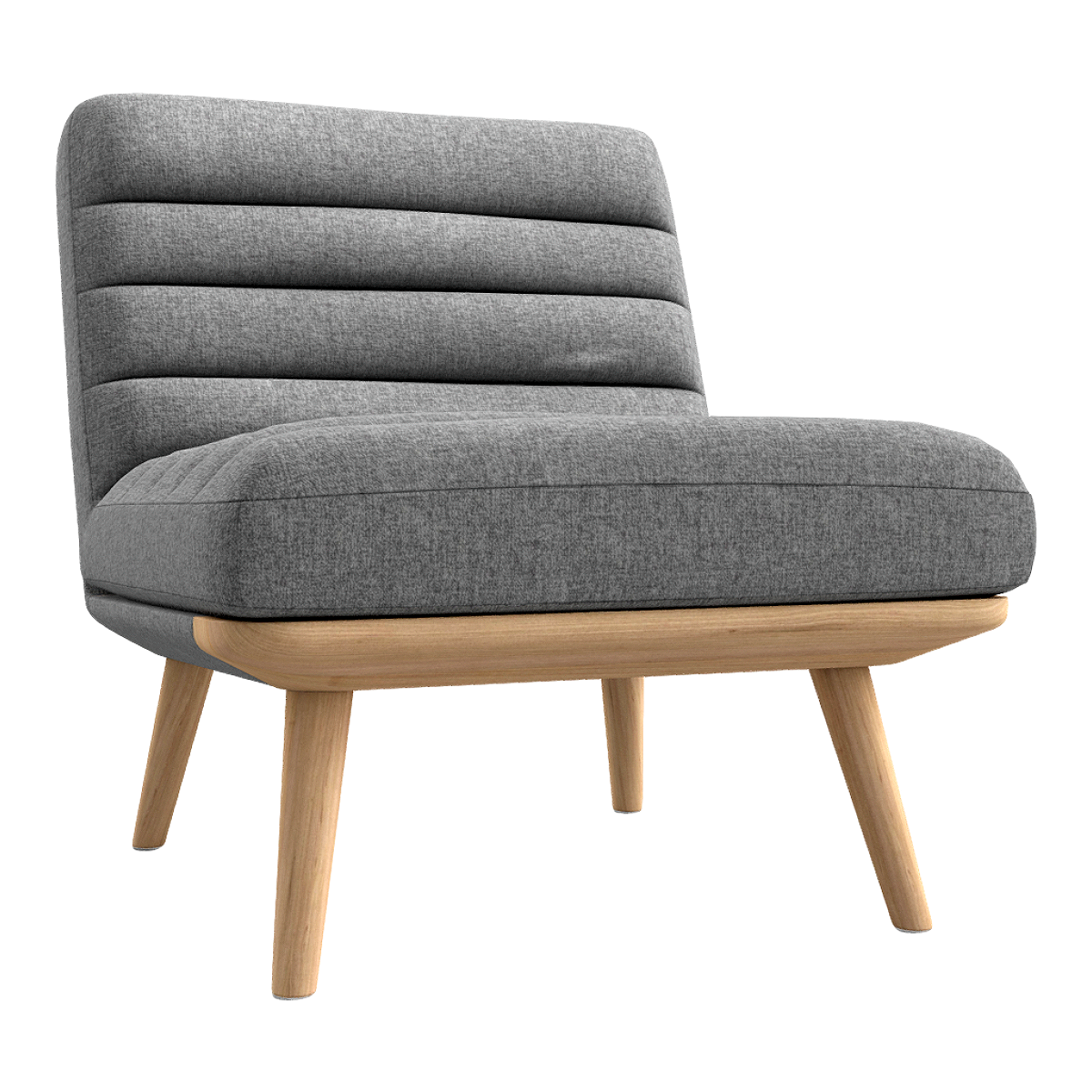 Modern Nordic Grey Fabric Single Backrest Chair