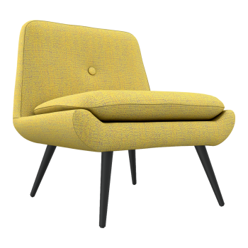 Nordic Simple Lemon Yellow Fabric Single Backrest Chair