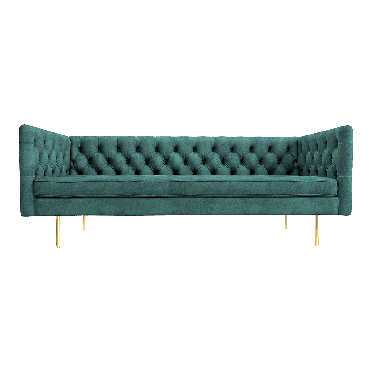 American-style simple dark green flannel multi-seat sofa