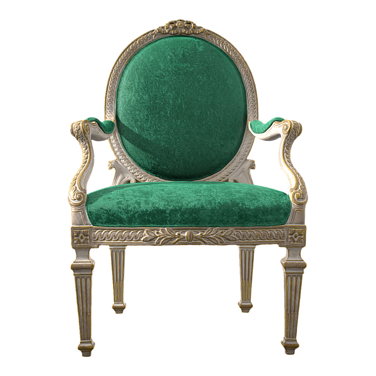 Vintage European-style Emerald Fleece Soft Bag Armchair