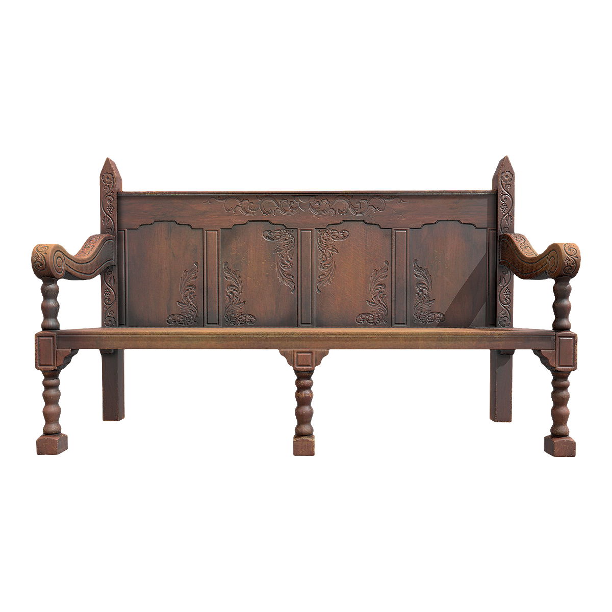 Retro American Pastoral Red Oak Backrest Chair