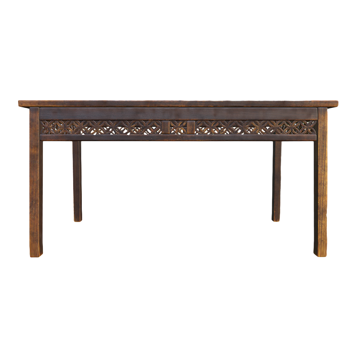 Simple Antique Hollow Carved Solid Wood Dining Table