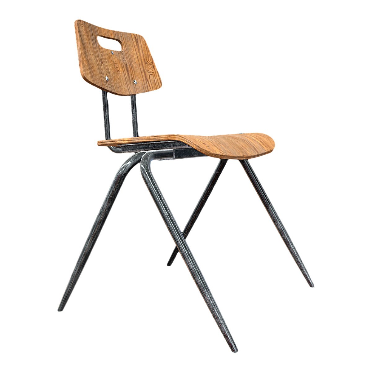 Industrial-style simple iron back dining chair