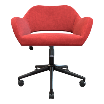 Simple Apricot Red Flannel Backrest Lifting Swivel Chair