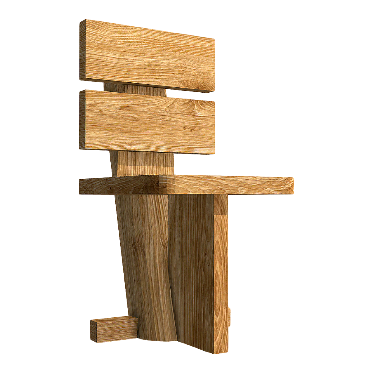 Outdoor simple courtyard log bench