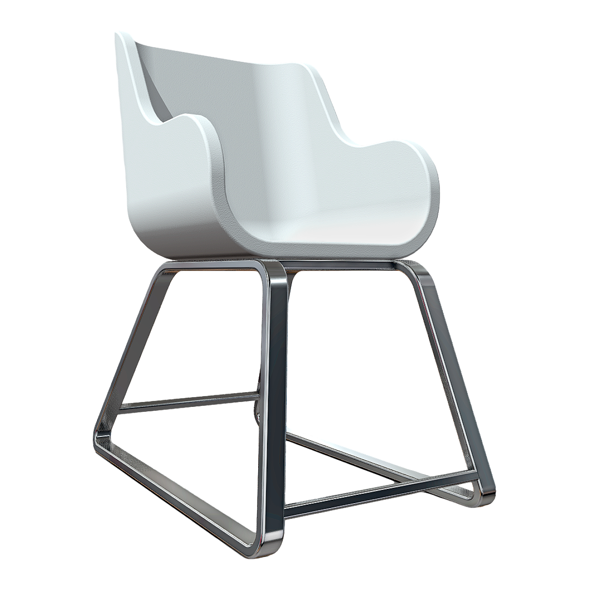 Modern Minimalist White Bow Plastic Steel Leisure Chair