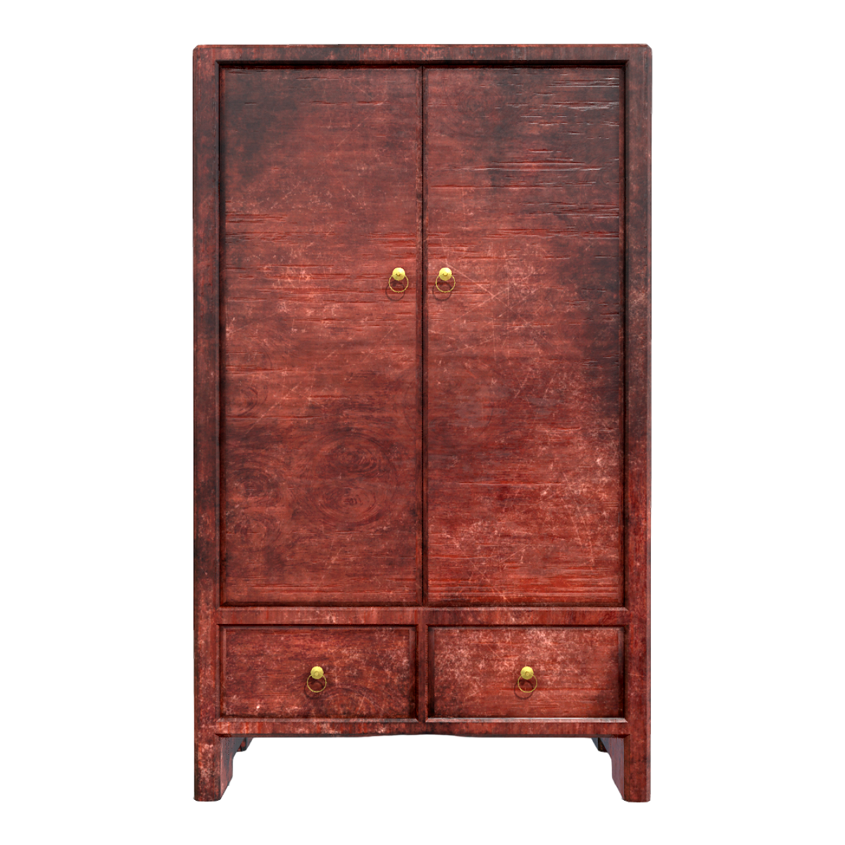 Antique Simple Redwood Wardrobe