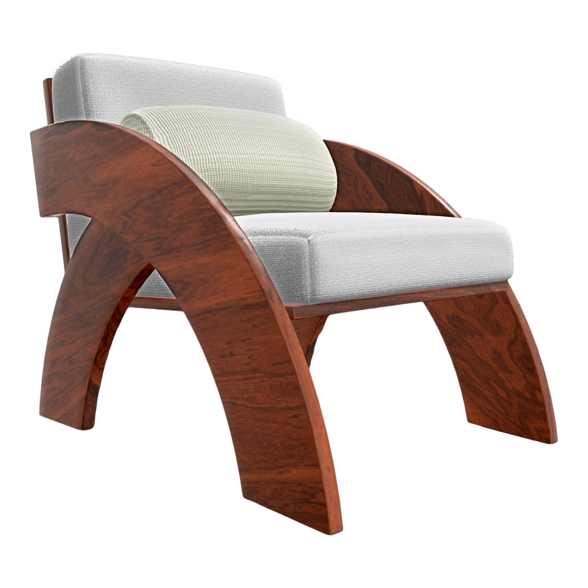 Japanese Style Simple Solid Wood Fabric Single Sofa Chair