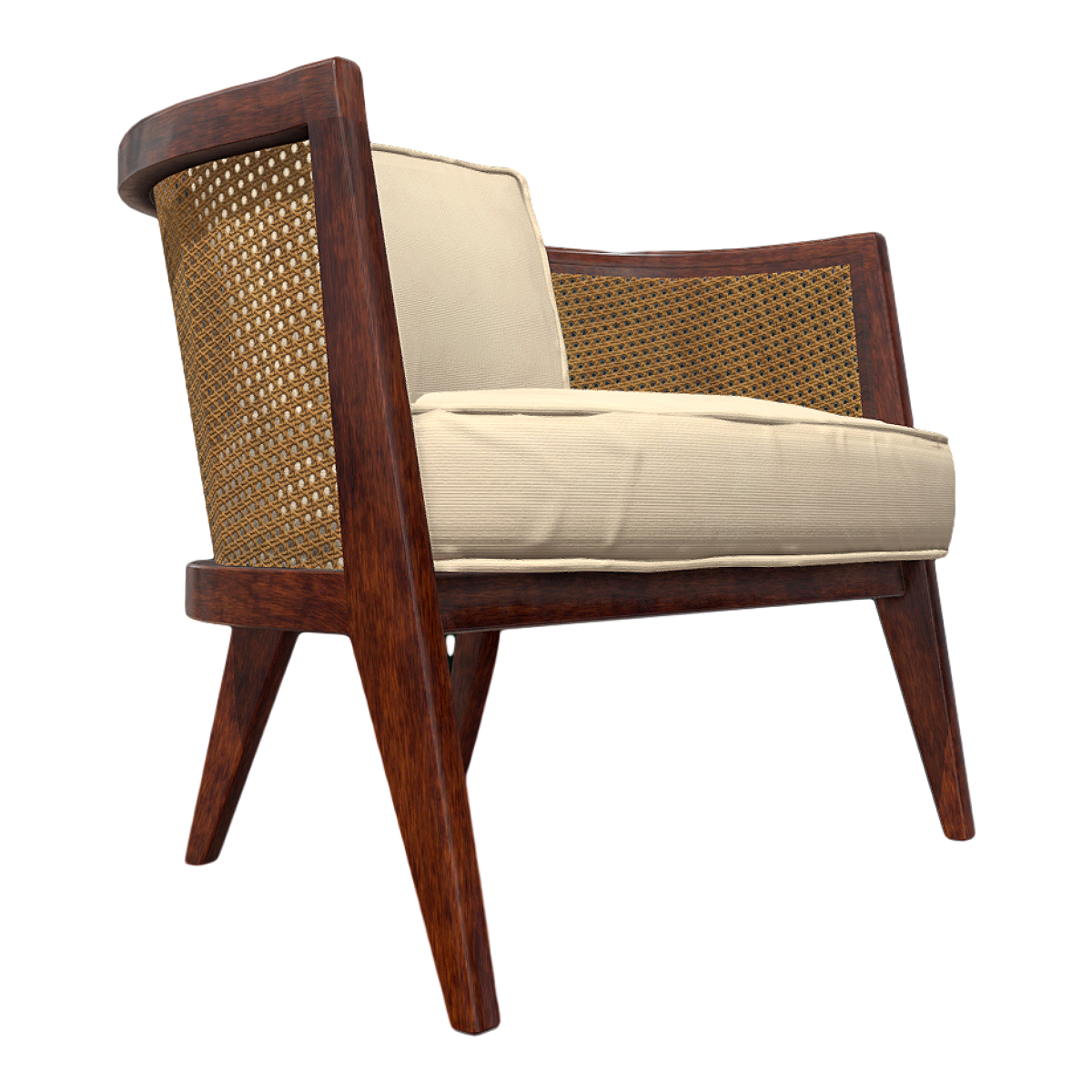 New Chinese-style Solid Wood Rattan Single Sofa Chair