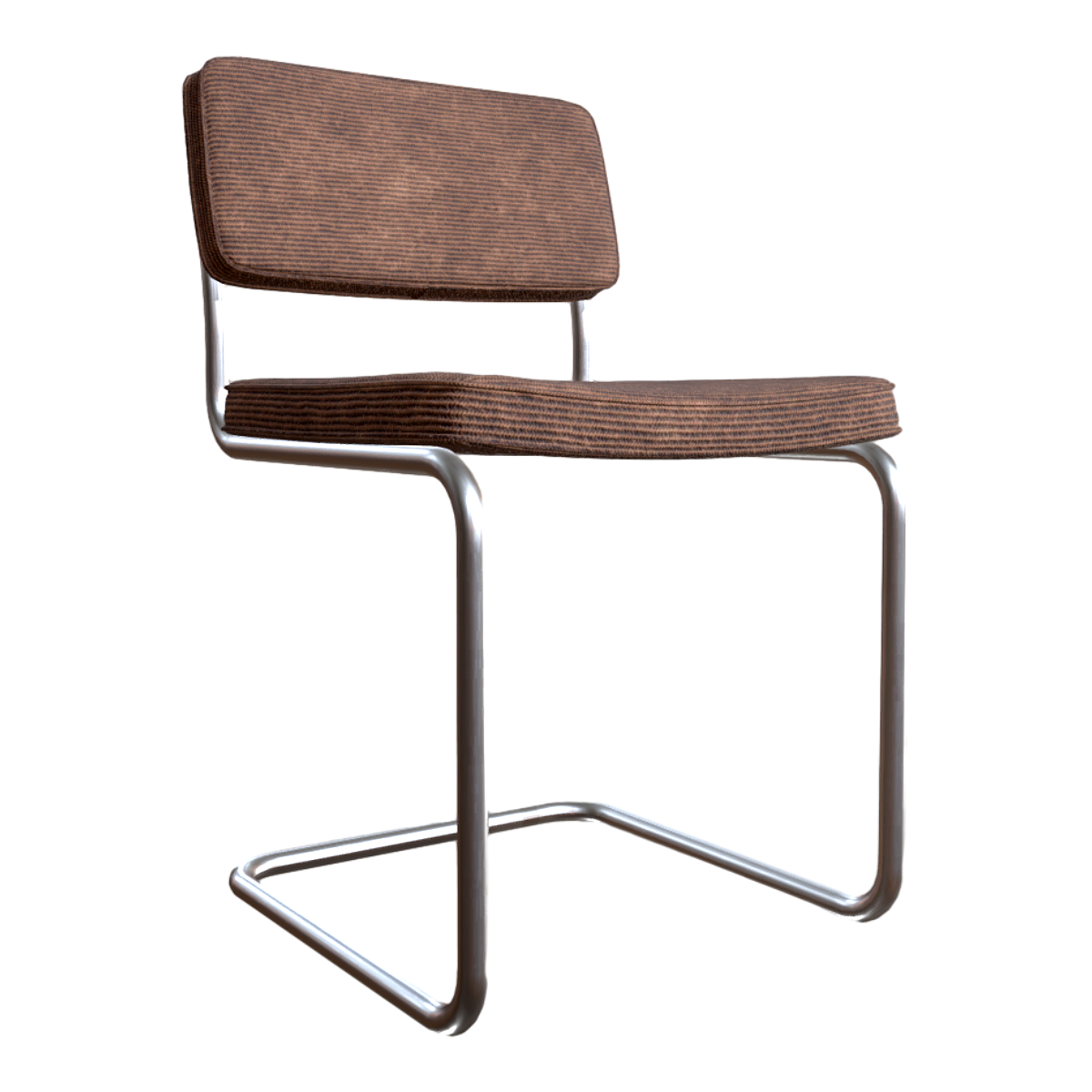Nordic minimalist brown corduroy bow-back chair