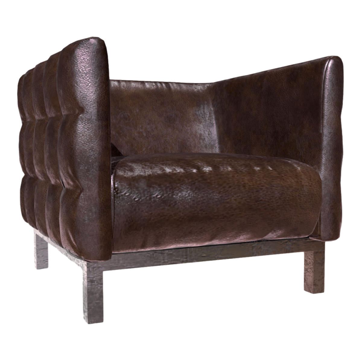 Italian Simple Brown Leather Soft Bag Single Sofa Chair